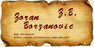 Zoran Borzanović vizit kartica